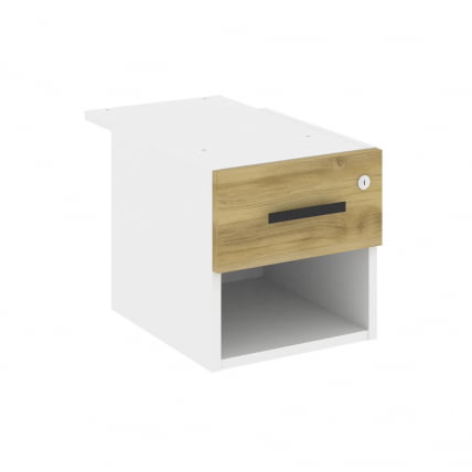 Тумба подвесная с ящиком и нишей CONCEPT CN.PT-005 B/W Дуб Винченцо Белый бриллиант Черный_0