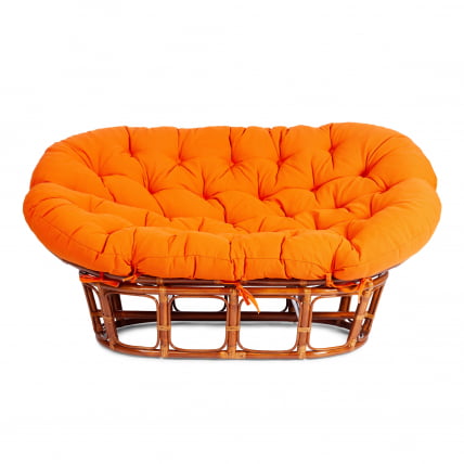 Диван MAMASAN/МАМАСАН 23/02 W /с подушкой/ подушка 182х119 см, 169х102х80 см, Cognac (коньяк), ткань, оранжевый, С 23_2