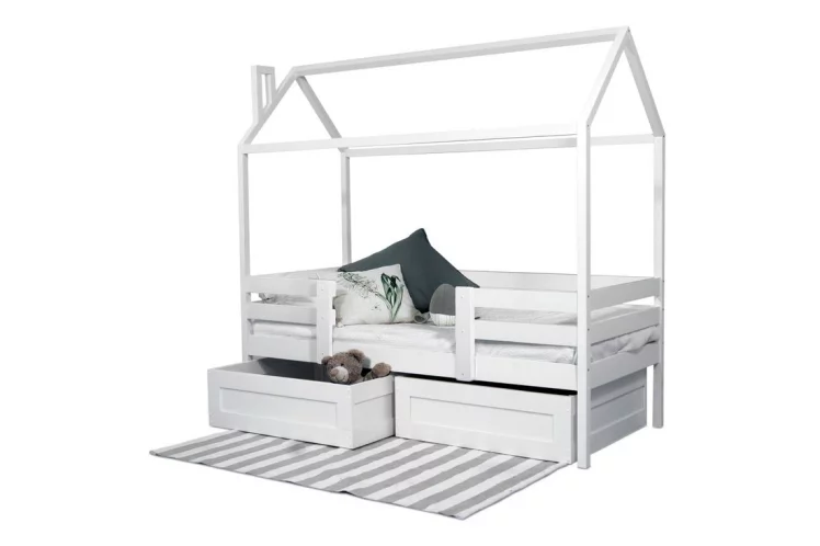 Кровать-домик RooRoom кд-2Р с ящиками Розовый_0