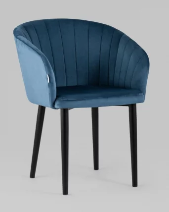 Стул с подлокотниками Нейтон велюр Пыльно-синий_1