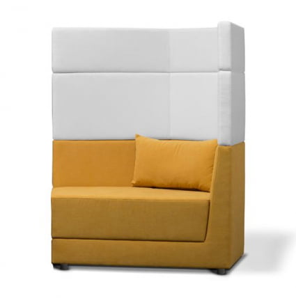 Диван с трехъярусной спинкой левый Элемент 2Б3 Желтый/Белый_0