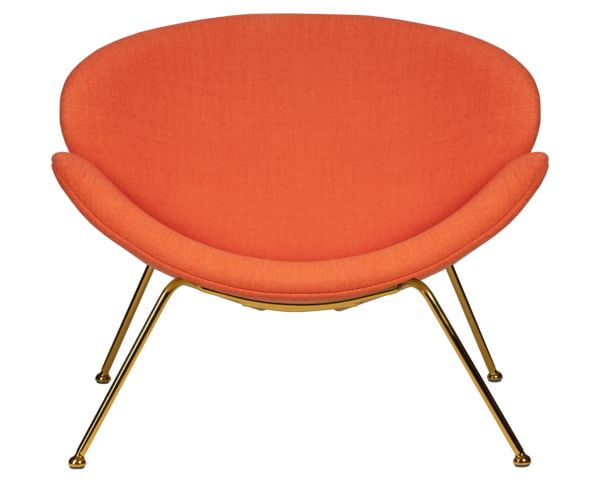 Кресло дизайнерское DOBRIN EMILY (оранжевая ткань AF, золотое основание) 2 шт_6