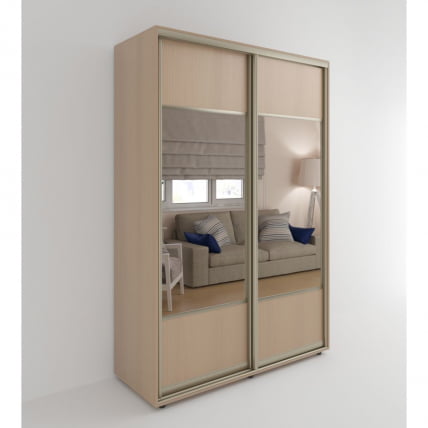 Шкаф-купе 2-х дверный Акцент-Дуэт Д 1200х600 Дуб молочный_0