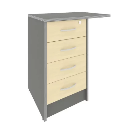 Тумба приставная с фолдингом Riva А.ТП-4.3F-S Клен/металлик_0