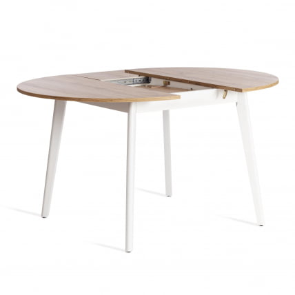 Стол обеденный SVELTO ЛДСП, опора-массив березы, 105 х 105 (140) х 74.5 см, Дуб Вотан/белый_4