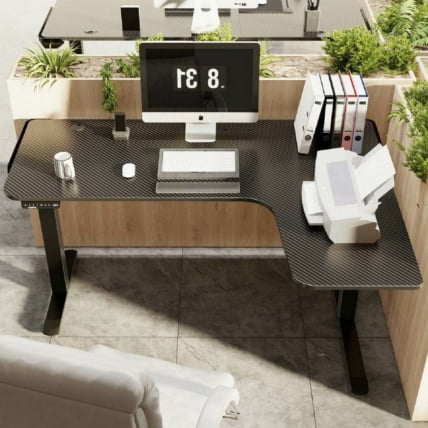 Стол для для компьютера (для геймеров) L-формы c электрической регулировкой по высоте EUREKA ERK-EGD-L60R-B-US_4