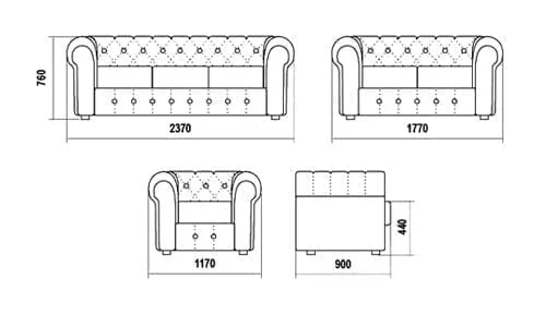 Диван трехместный Да Винчи 3Д Art Vision 125_4