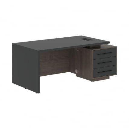 Стол руководителя правый VELION VCT 1890 R Яшма черный Дуб Сильвер_0