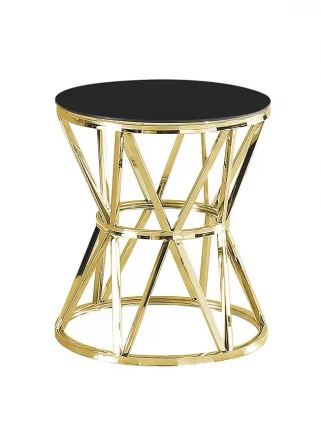 Журнальный стол ВИВА 50x50 Золото (стекло черное)_0
