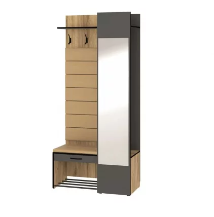 Прихожая Ольга-Лофт 2 Дуб Крафт золотой Темно-серый_0