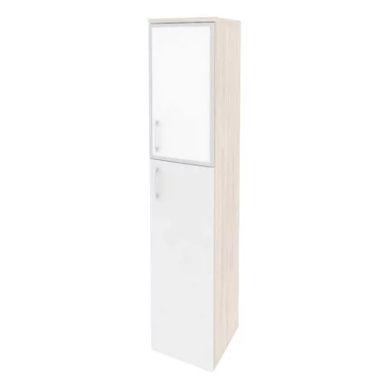 Шкаф высокий узкий правый ONIX O.SU-1.7R(R) white Денвер Светлый/Белый_0