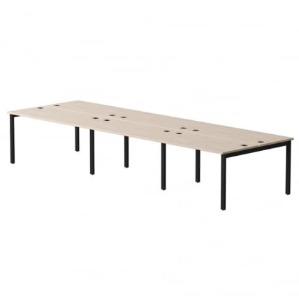 Бенч-система на 6 мест на металлокаркасе, опоры 45 гр Everprof EVO 254S016 (4140) Дуб Соната Черный_0