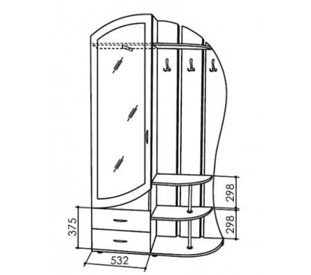 Прихожая Рада (с зеркалом) Венге/дуб млечный_1