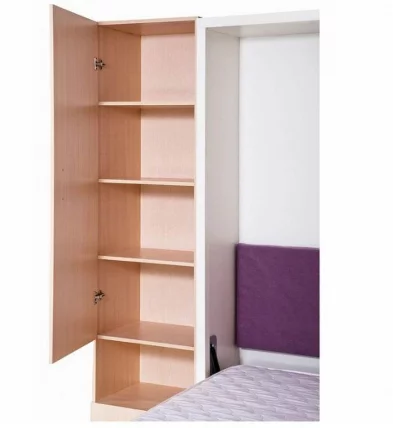 Шкаф-диван-кровать Смарт 1 3-в-1 левый 1600 Белая шагрень_3