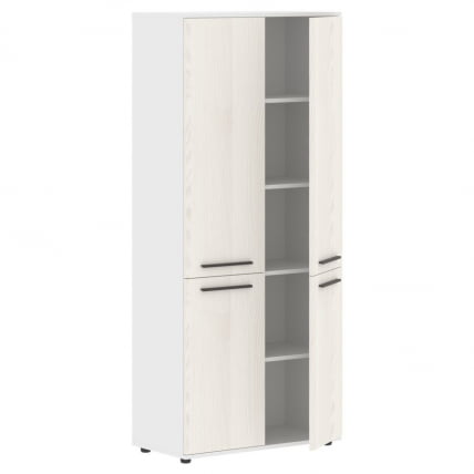 Шкаф с глухими средними и малыми дверьми EDIS EHCS 85.3 Ясень Траун Мокко Белый_1