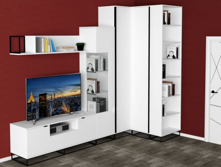 Полка навесная City средняя белый_5