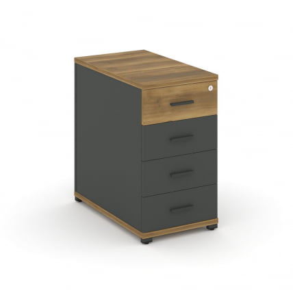 Тумба приставная с 4-мя ящиками CONCEPT CN.TGO-002 B/W Сандал Янтарный Антрацит_0