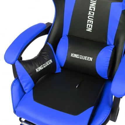 Кресло 1206 KINGQUEEN цвет черный/синий с массажем 1206-black-blue-mass_7