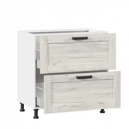 Тумба кухонная 800 с 2 ящиками (4) Винченца ЛД 234.150.000.011 Белый Дуб Крафт белый_1