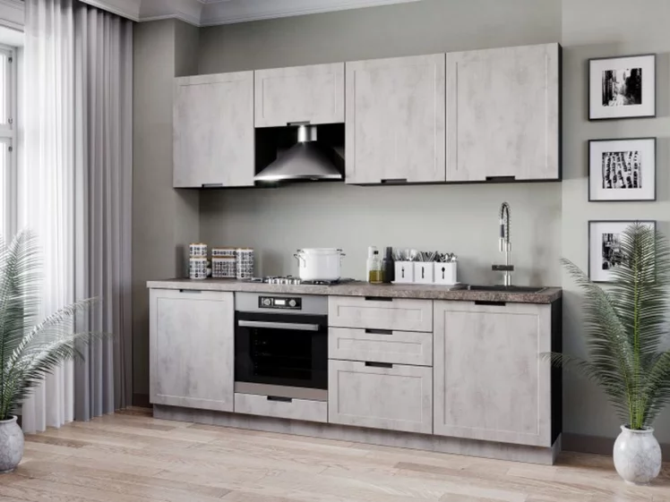 Шкаф кухонный антресоль 600 Джамис ЛД 296.300.000.057 Черный Белый камень_2