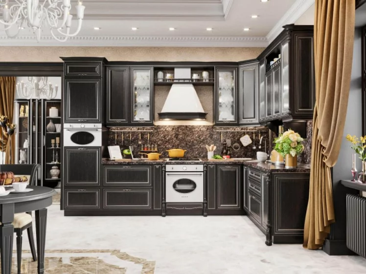 Шкаф кухонный угловой 600 высокий Италия ЛД 275.626.000 Черный Дуб темный_1