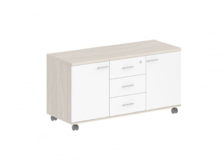 Тумба сервисная с 3-мя ящиками Sigma SG.621.OD.WH Дуб темный Белый_0