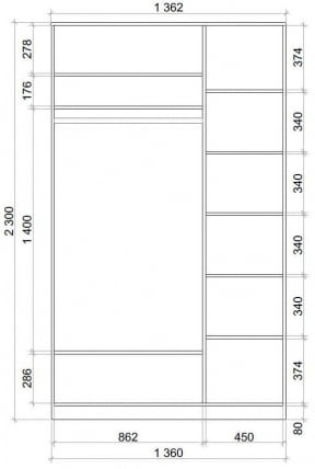 Шкаф-купе Хит-23-14-77 Лондон Аруба Венге_2