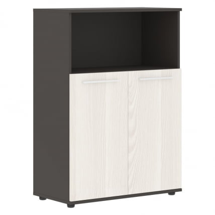 Шкаф с глухими малыми дверьми EDIS EMCS 85.3 Ясень Траун Белый Мокко_0