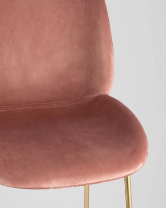 Стул барный Beetle со спинкой пудровый 2 шт_7