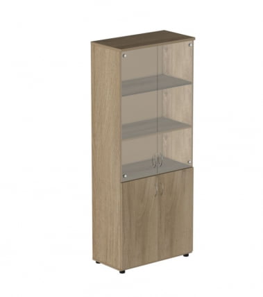 Шкаф для документов со стеклом Р.Ш-2СБ Крафт золотой_0