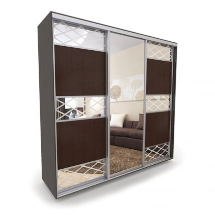 Шкаф-купе 3-х дверный Акцент-Лайн КР 2100х600 Венге_0