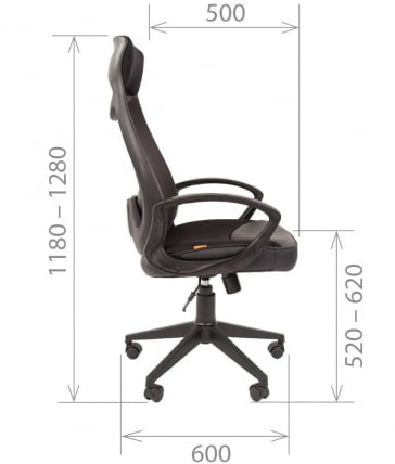 Кресло для руководителя CHAIRMAN 840 black  Сетчатый акрил/оранжевый_4