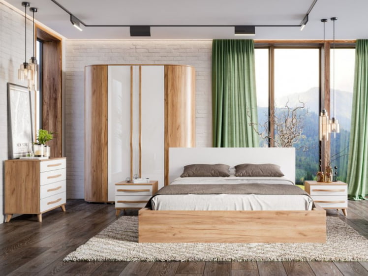 Комод Марта-2 ЛД 406.090.000 Дуб золотой Белый глянец_1