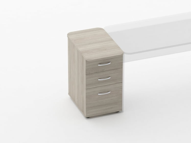 Тумба приставная на 3 ящика Glassy 3.10.14 Дуб сантана светлый_1