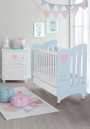 Кровать Micuna Wonderful 120x60 Sky blue/White_1