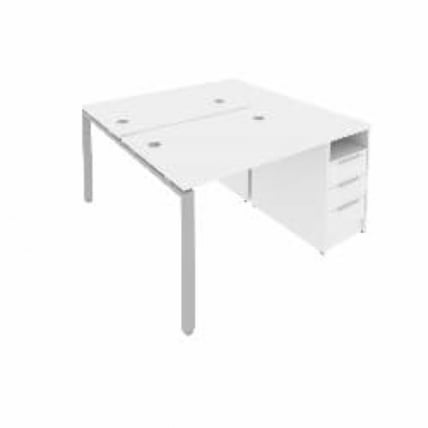 Рабочая станция с опорной тумбой Metal System Б.РС-СТП-2.1 Белый/Серый_0