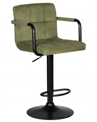 Стул барный DOBRIN KRUGER ARM BLACK (зеленый вельвет (LAR-E2041-7))_0