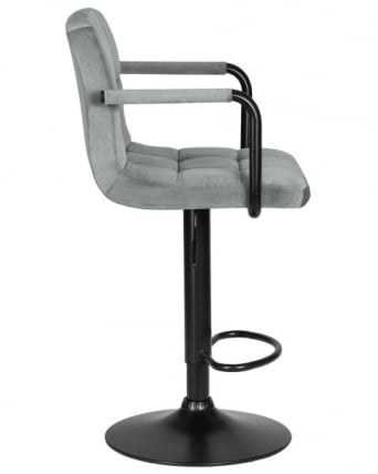 Стул барный ДОБРИН КРУГЕР АРМ БЛАCК (серый велюр (МДЖ9-75)) 2 шт / DOBRIN KRUGER ARM BLACK (MJ9-75))_3