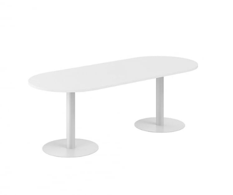 Стол переговорный овальный Sigma SG.280.WH.GR Белый Серебряный металлик_0
