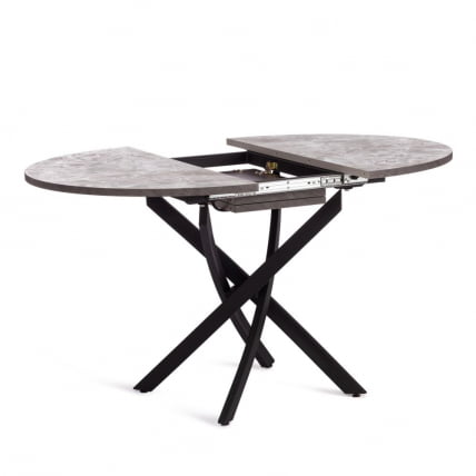 Стол MANZANA ЛДСП/HPL/металл, 100 х 100+30 х 75 см, Агат серый/черный_4