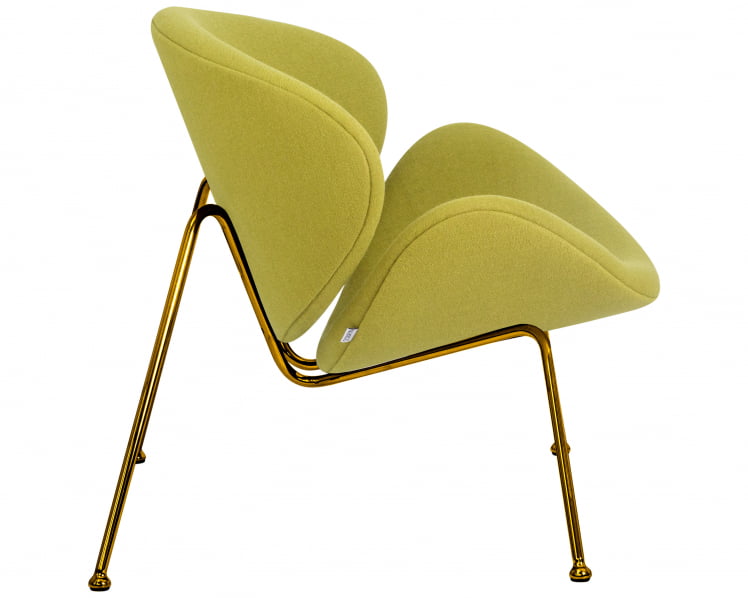 Кресло дизайнерское DOBRIN EMILY (светло-зеленая ткань AF3, золотое основание)_2