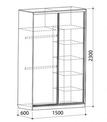 Шкаф-купе Гранд 1-600 бабочки Вишня оксфорд_3