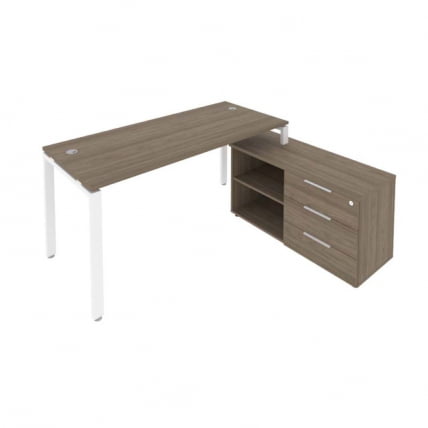 Рабочая станция на П-образном м/к с опорной тумбой правая Metal System Б.РС-СТС-2.4 Пр Венге/Белый_0