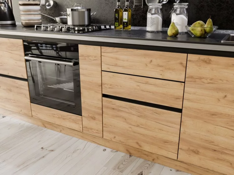 Кухонный гарнитур №8 Шервуд №8 Дуб золотой Черный_4