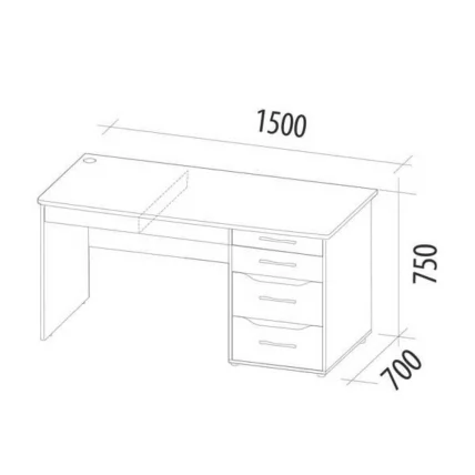 Стол письменный Мегаполис 55.24.1 Сосна Астрид_5