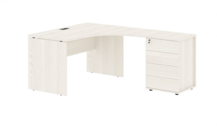 Стол эргономичный с тумбой правый EDIS EDCET 1518 R Ясень Траун Мокко_0