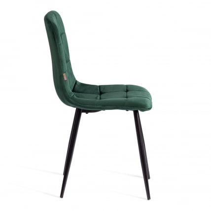 Стул CHILLY (mod. JSC-220) Велюр/металл , 44,5х52,5х88 см, dark green (темно-зеленый) HLR57 / черный_1