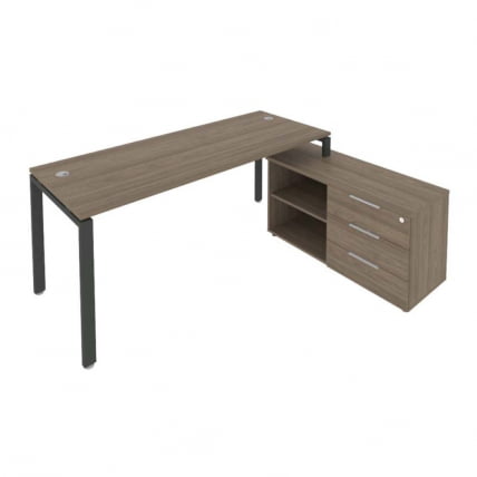 Рабочая станция на П-образном м/к с опорной тумбой правая Metal System Б.РС-СТС-2.5 Пр Вяз/Антрацит_0