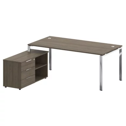 Стол рабочий руководителя с опорной тумбой левый METAL SYSTEM DIRECT БГ.СРТ-5.9 Л Вяз Благородный_0
