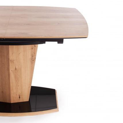 Стол FANCY МДФ HPL/стекло, 120-160х85х75 см, Дуб артисан/Черный_8